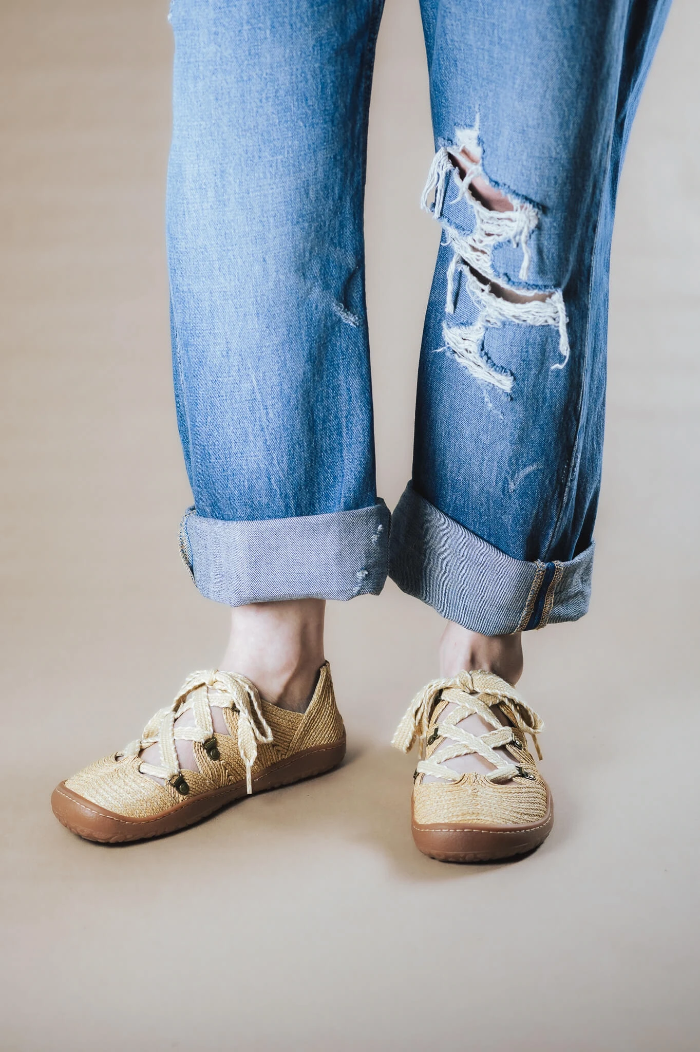 Босоногие сандалии Sambas the bambas Hummus — бежевые, фото 3