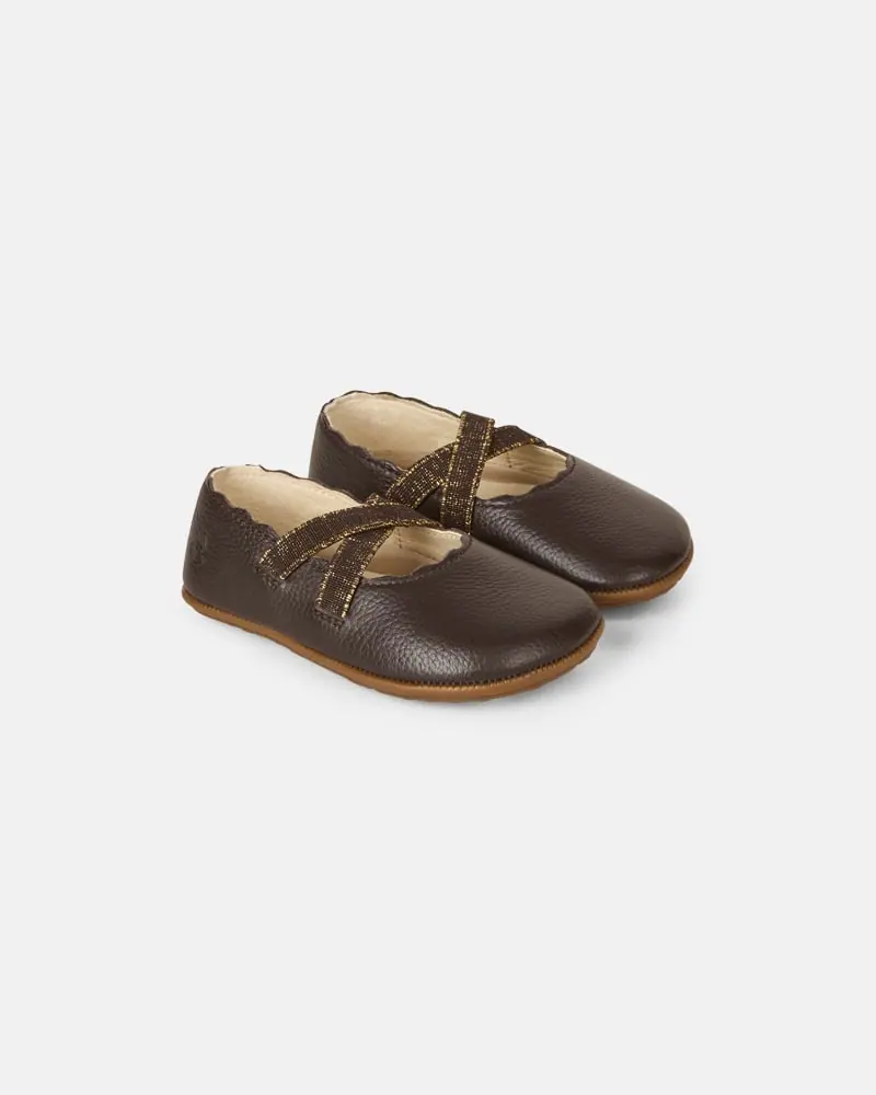 Детские босоногие домашние тапочки Bundgaard Tamara Dark Brown